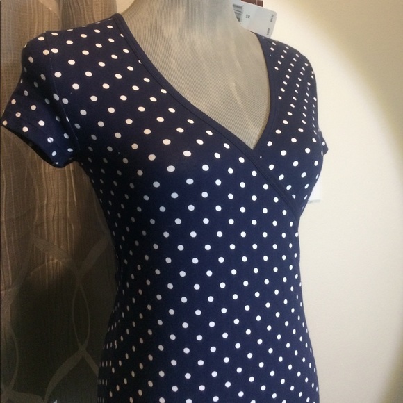 Ralph Lauren Navy Polka Dot Faux Wrap Blouse - Picture 4 of 7
